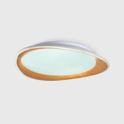 Lámpara de techo LED tipo plafón CCT 24W - Efecto madera - Ø45cm
