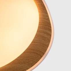 Lámpara de techo LED tipo plafón CCT 24W - Efecto madera - Ø45cm