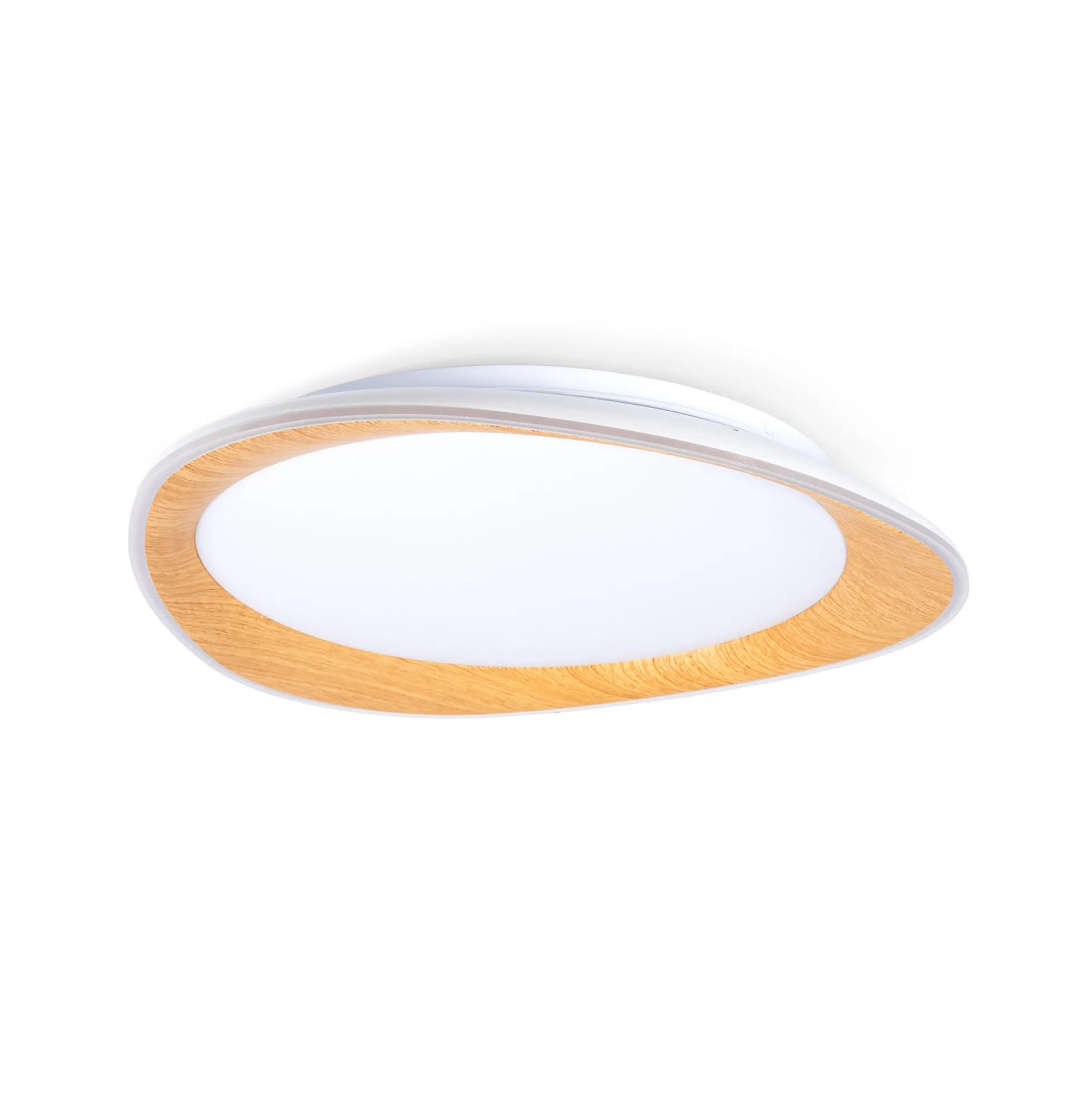 Lámpara de techo LED tipo plafón CCT 24W - Efecto madera - Ø45cm