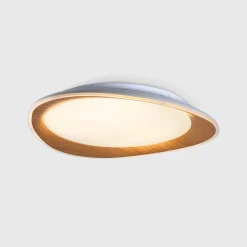 Lámpara de techo LED tipo plafón CCT 24W - Efecto madera - Ø45cm