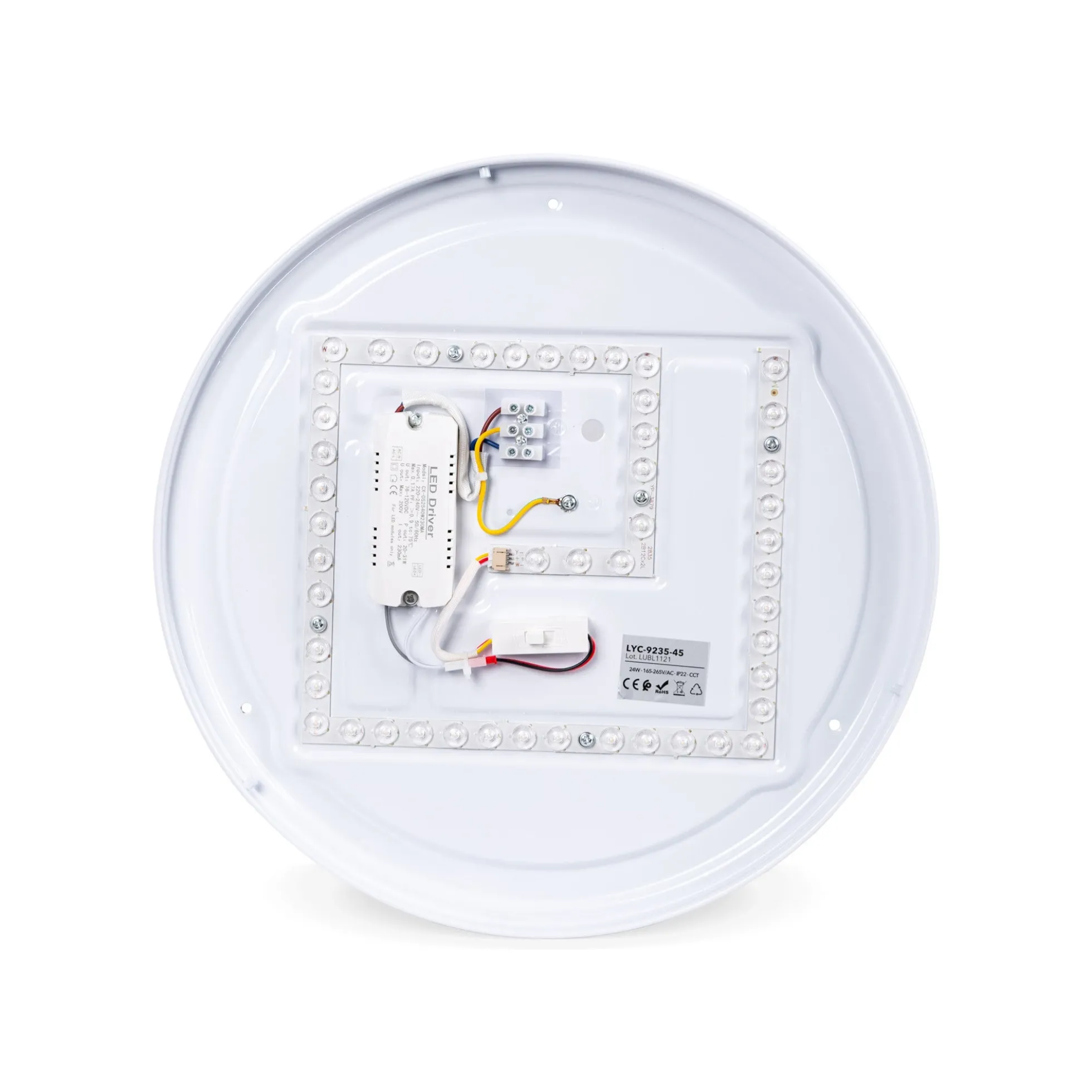 Lámpara de techo LED tipo plafón CCT 24W - Efecto madera - Ø45cm