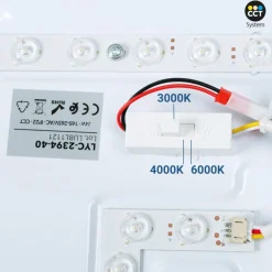 Lámpara de techo LED tipo plafón CCT 24W - Efecto madera - ø40cm - IP22