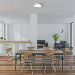 Lámpara de techo LED tipo plafón CCT 24W - Efecto madera - ø40cm - IP22