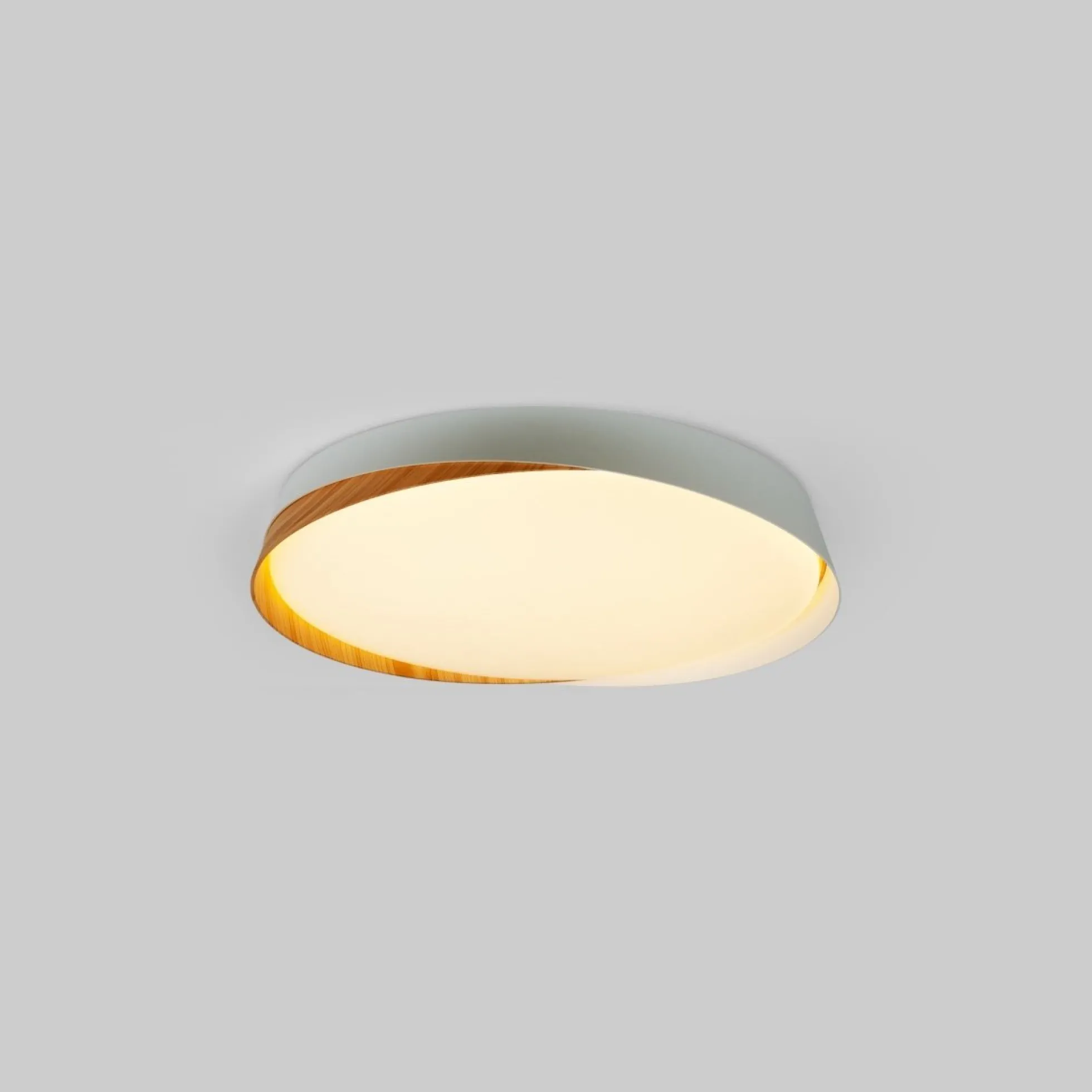 Lámpara de techo LED tipo plafón CCT 24W - Efecto madera - ø40cm - IP22
