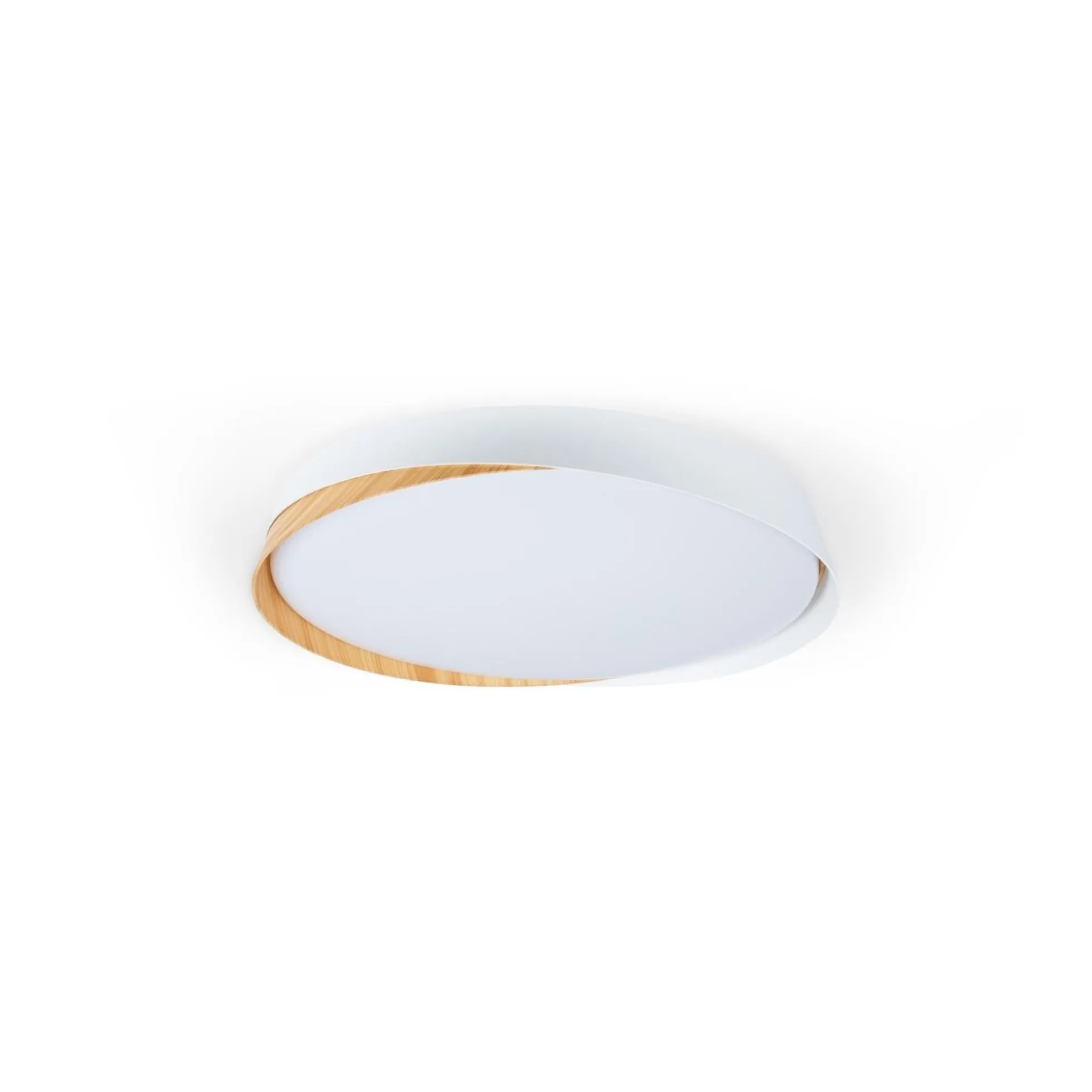 Lámpara de techo LED tipo plafón CCT 24W - Efecto madera - ø40cm - IP22