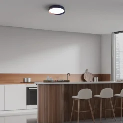 Lámpara de techo LED tipo plafón CCT 24W - Efecto madera - ø40cm - IP22