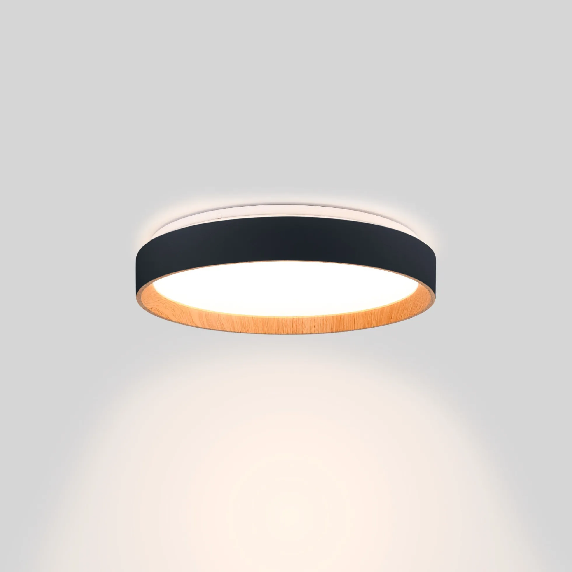 Lámpara de techo LED tipo plafón CCT 24W - Efecto madera - Ø40cm