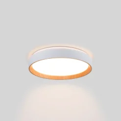 Lámpara de techo LED tipo plafón CCT 24W - Efecto madera - Ø40cm