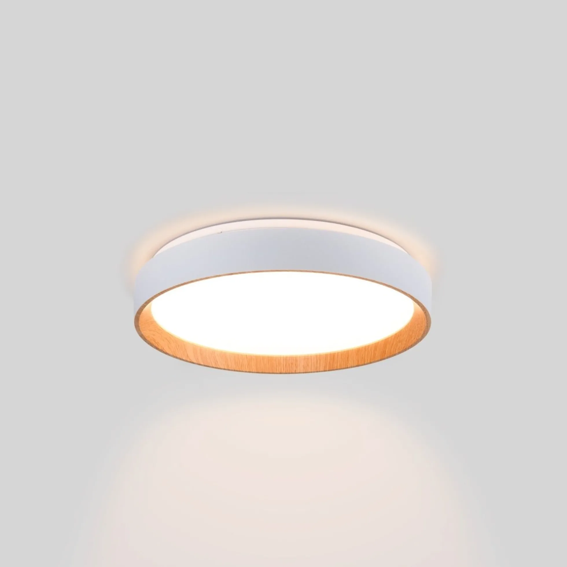 Lámpara de techo LED tipo plafón CCT 24W - Efecto madera - Ø40cm