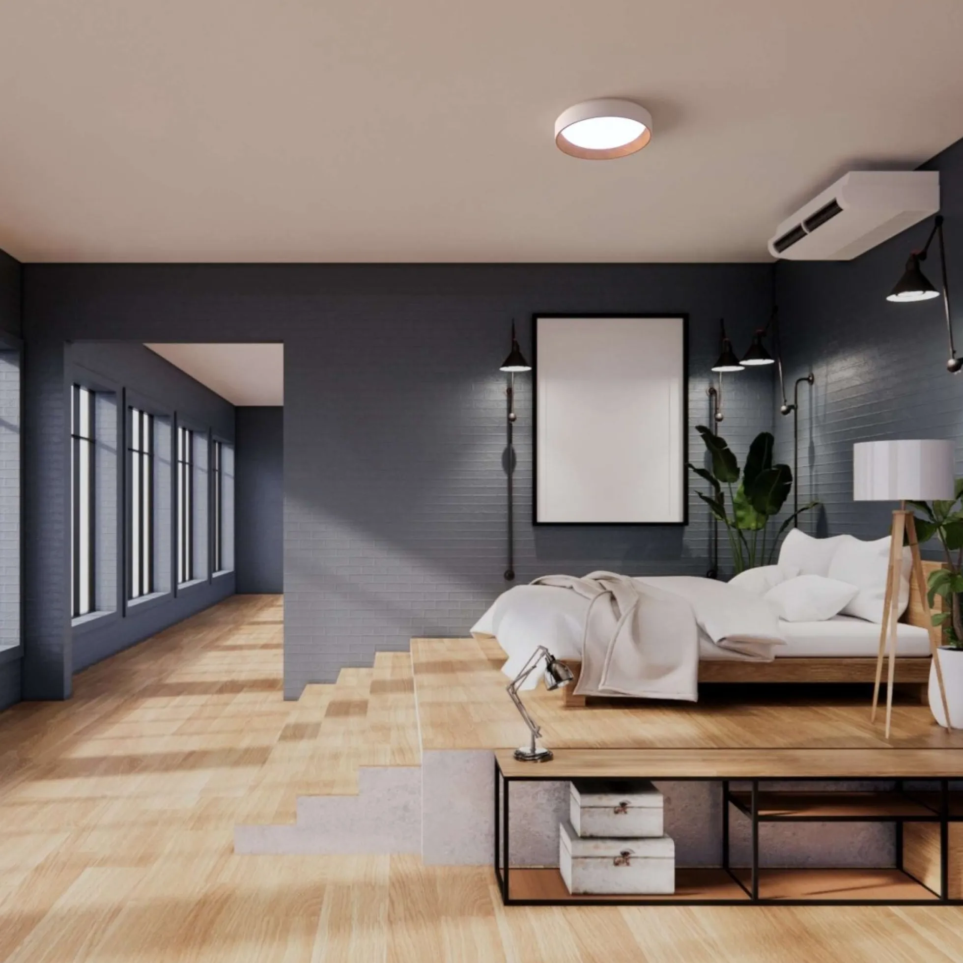 Lámpara de techo LED tipo plafón CCT 24W - Efecto madera - Ø40cm