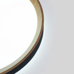 Lámpara de techo LED tipo plafón CCT 24W - Efecto madera - Ø40cm