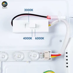 Lámpara de techo LED tipo plafón CCT 24W - Efecto madera - Ø40cm