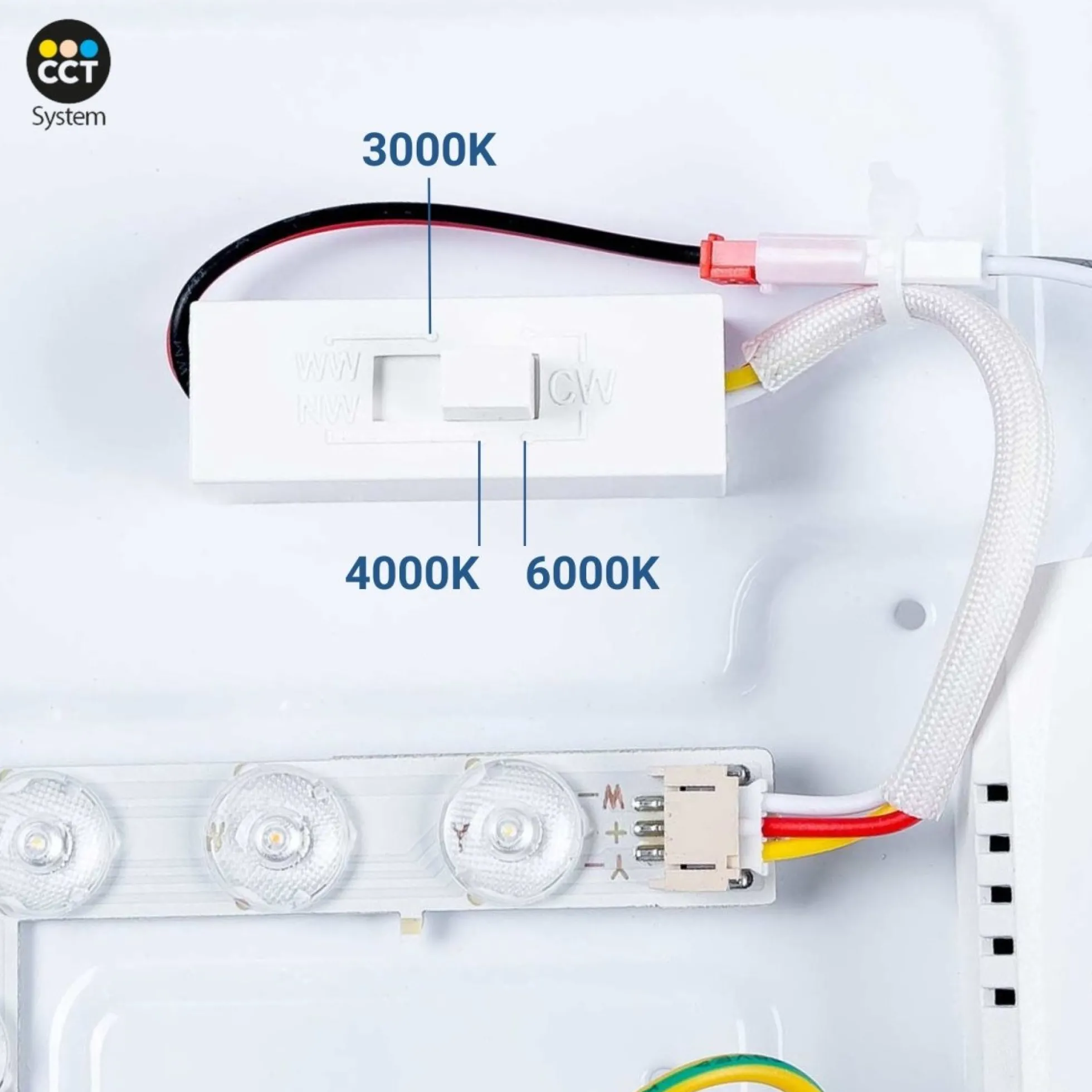 Lámpara de techo LED tipo plafón CCT 24W - Efecto madera - Ø40cm