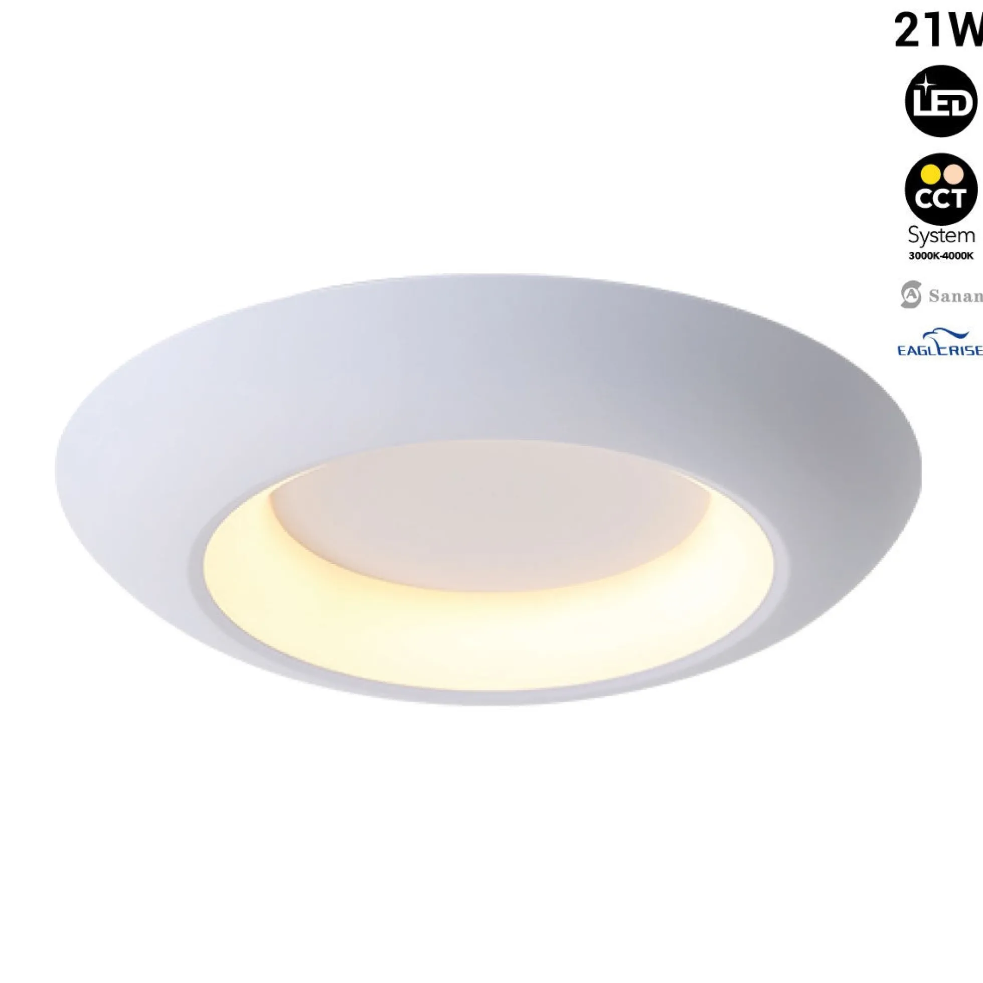 Lámpara de techo LED tipo plafón "FAX" - CCT 3000K - 4000K - 21W