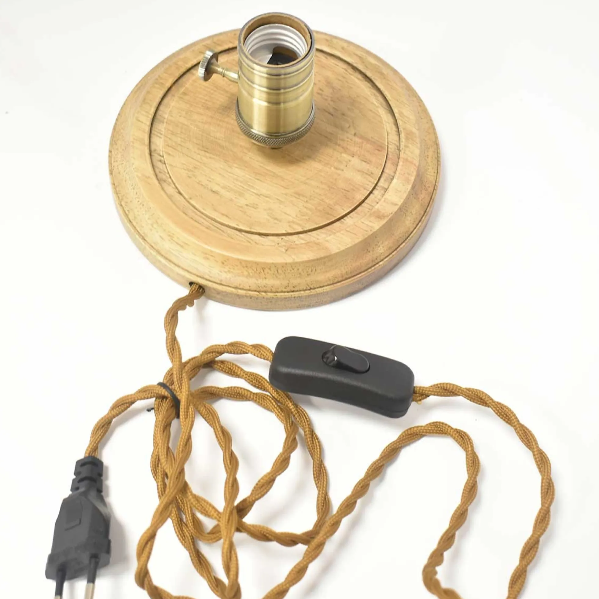 Lámpara de vidrio y madera para mesa "TULE"