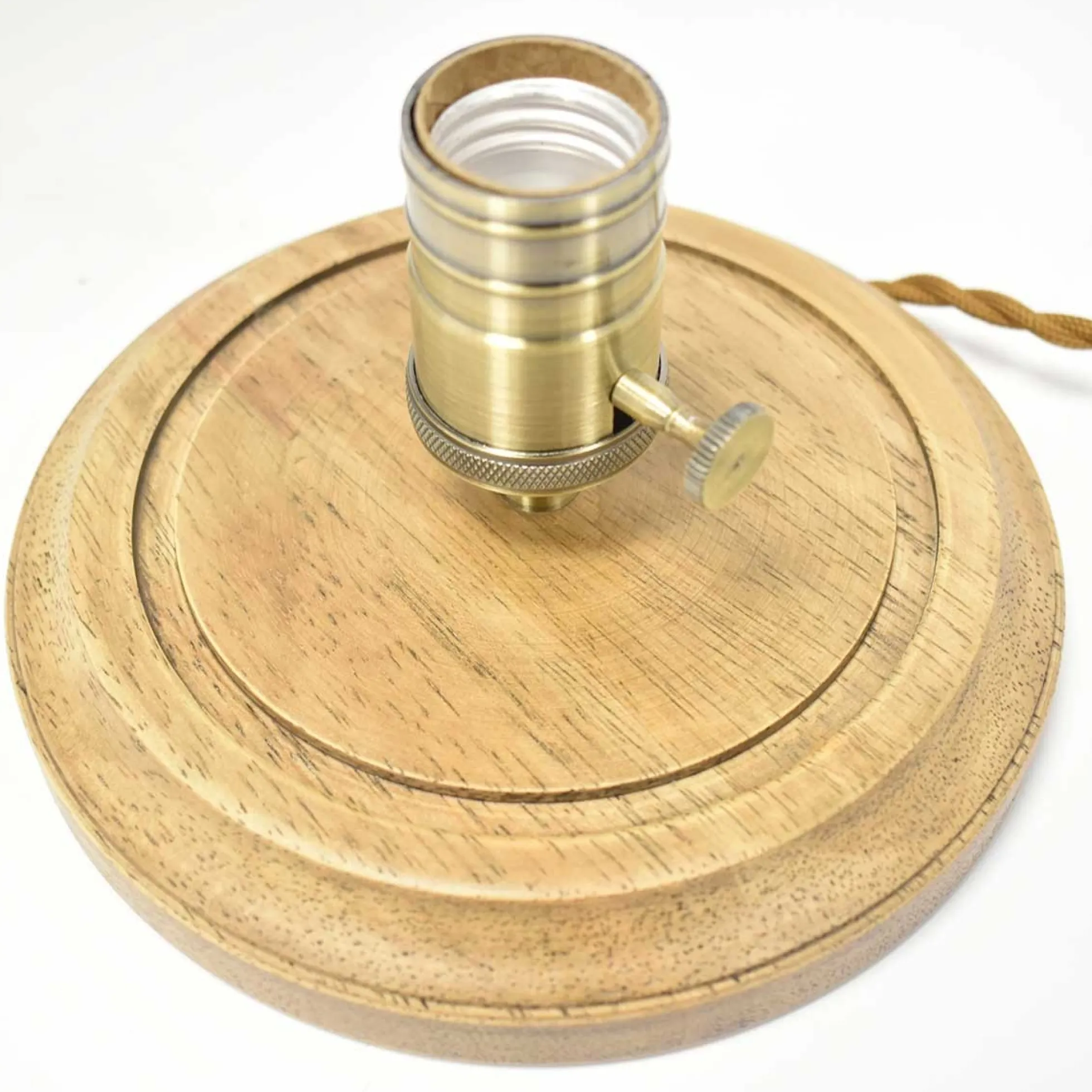 Lámpara de vidrio y madera para mesa "TULE"