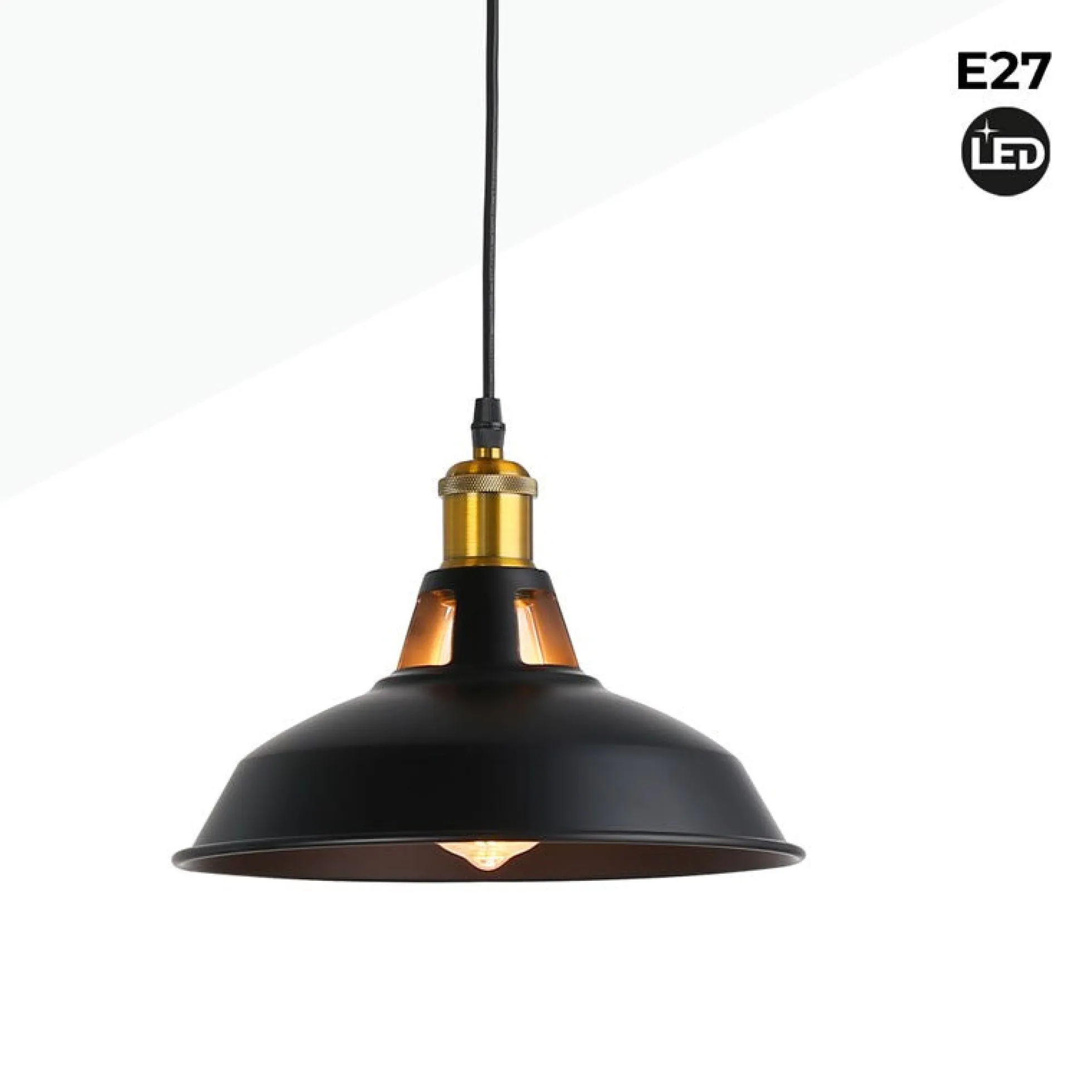 Lámpara industrial retro colgante "MANACOR" con cúpula de metal