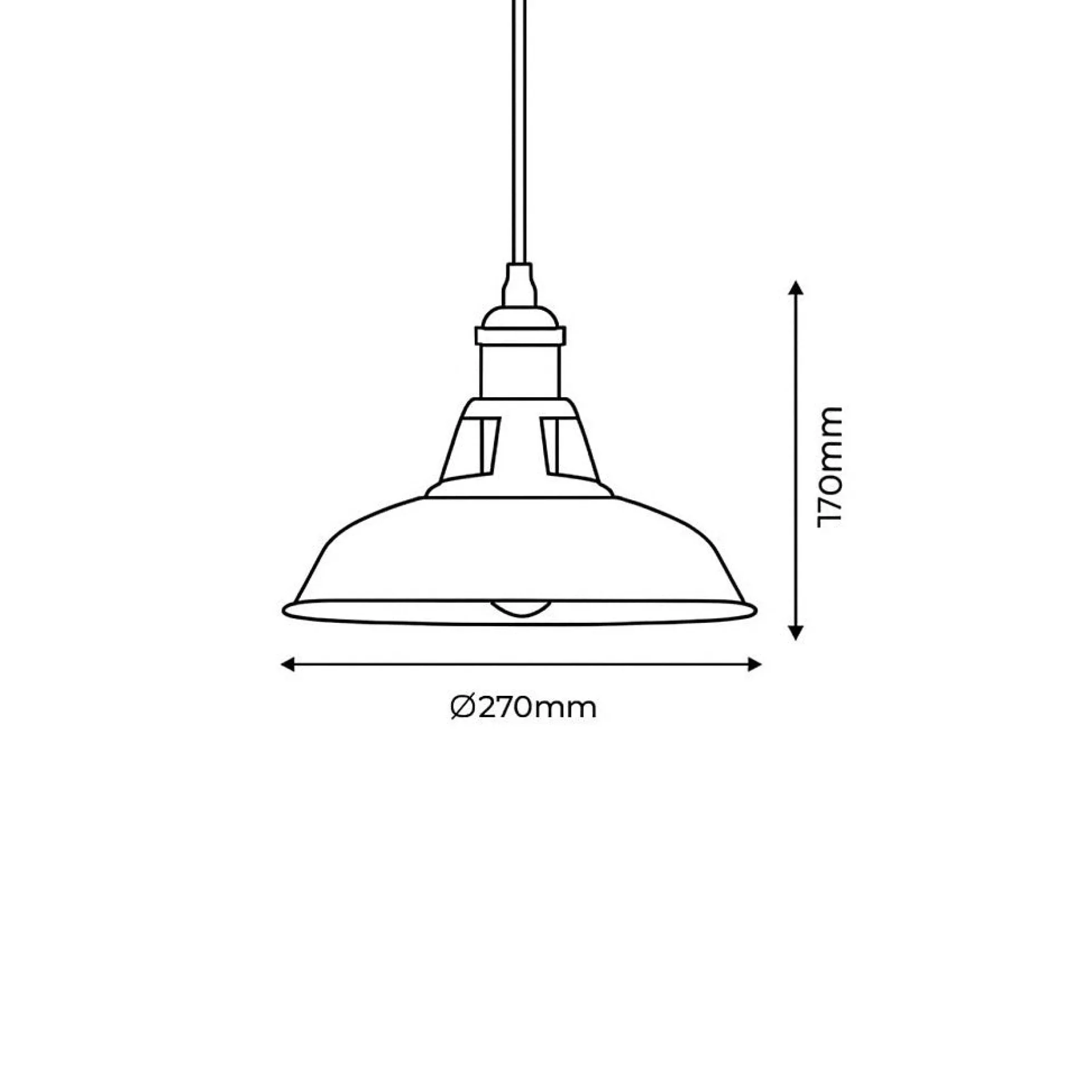 Lámpara industrial retro colgante "MANACOR" con cúpula de metal