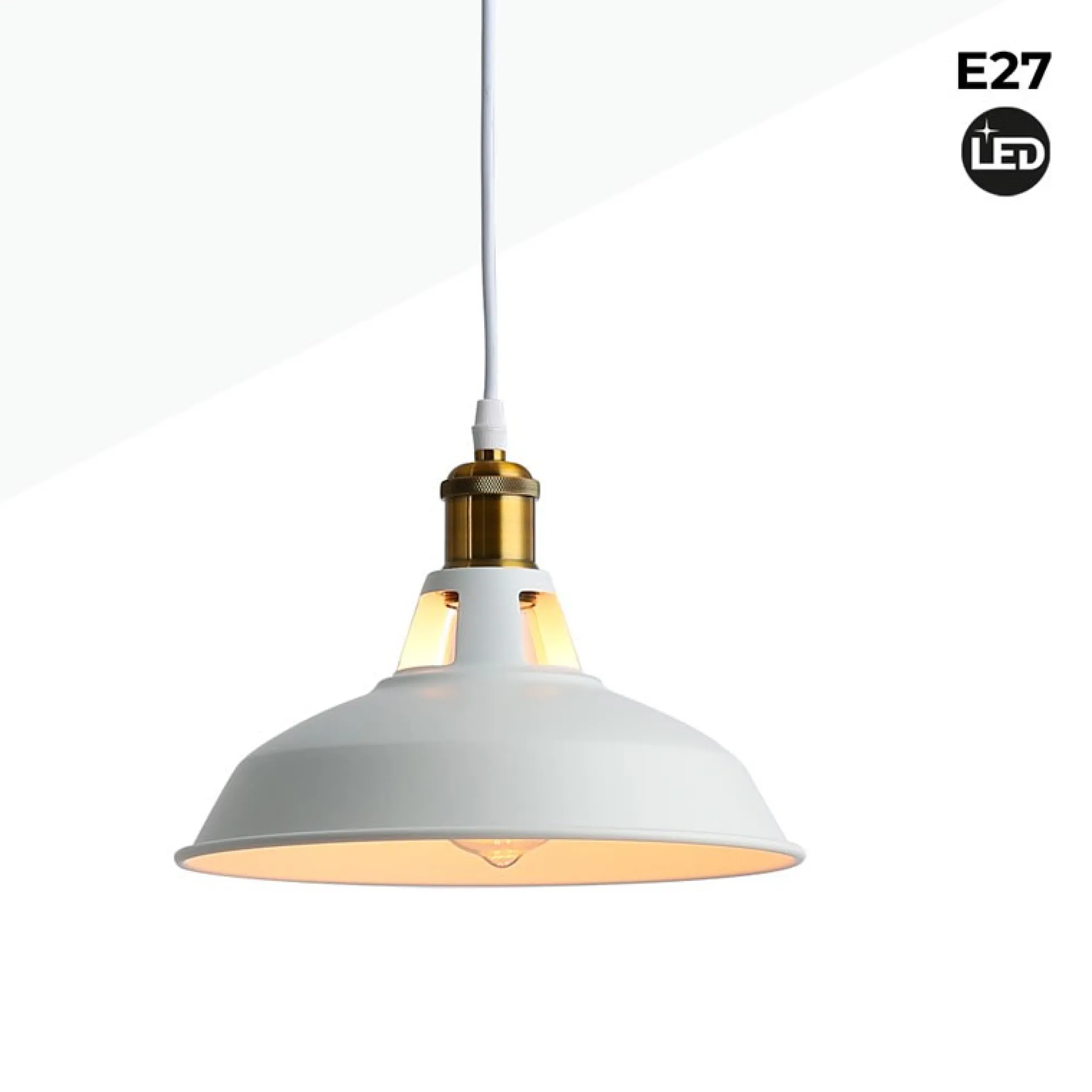 Lámpara industrial retro colgante "MANACOR" con cúpula de metal