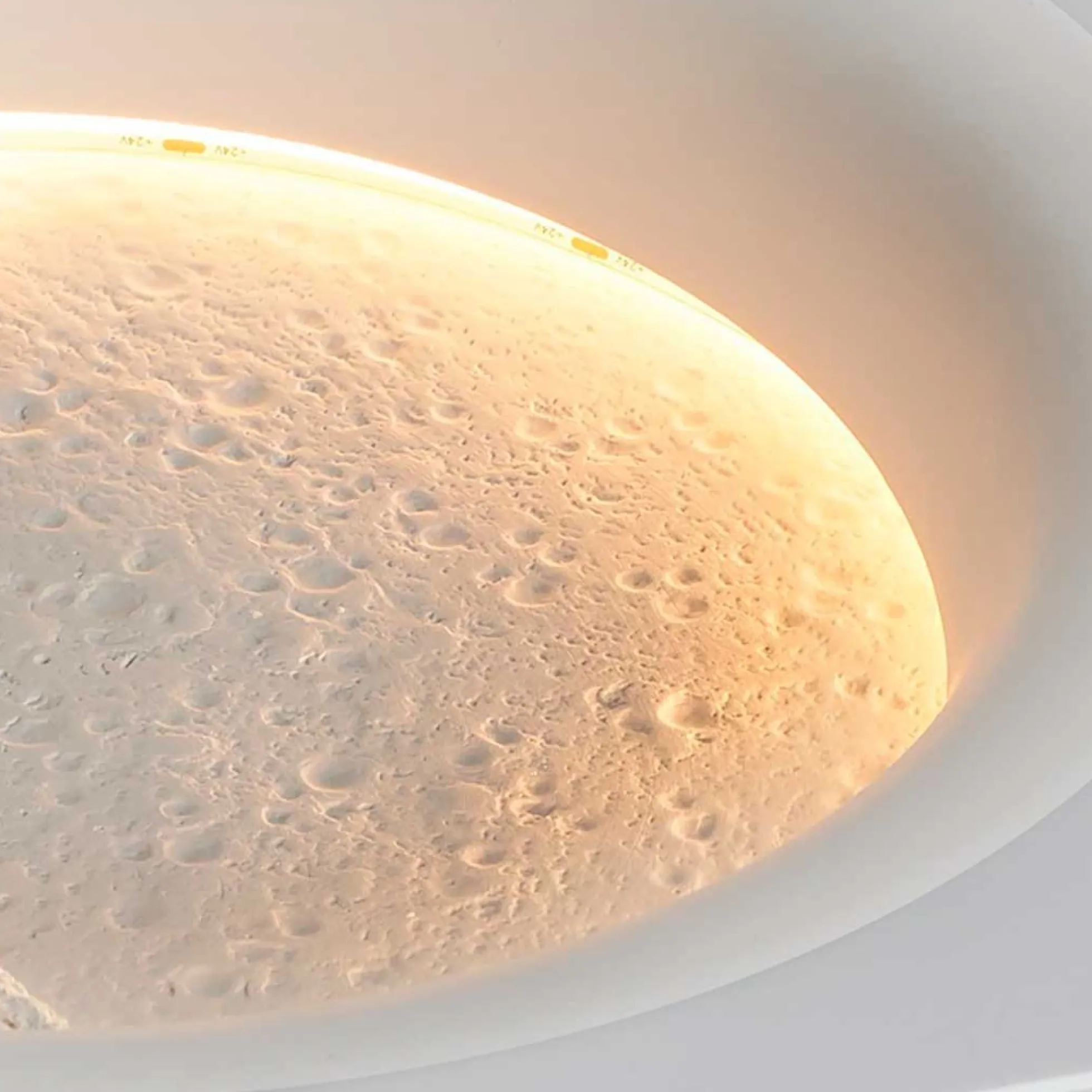Lámpara integrable de escayola trimless en forma de luna "SIDEREUS" - 60x60cm - 17 W