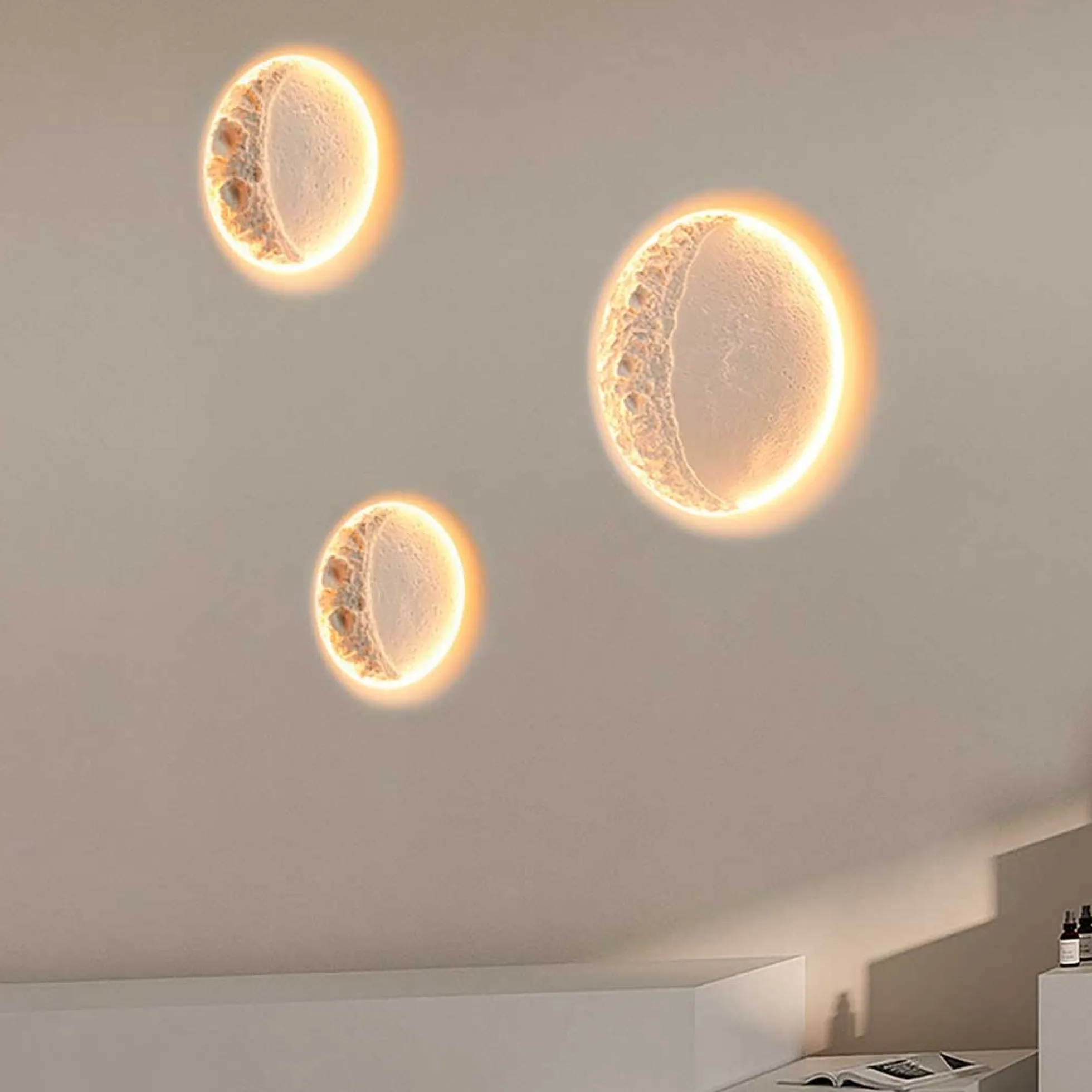 Lámpara integrable de escayola trimless en forma de luna "SIDEREUS" - 60x60cm - 17 W