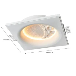 Lámpara integrable de escayola trimless en forma de luna