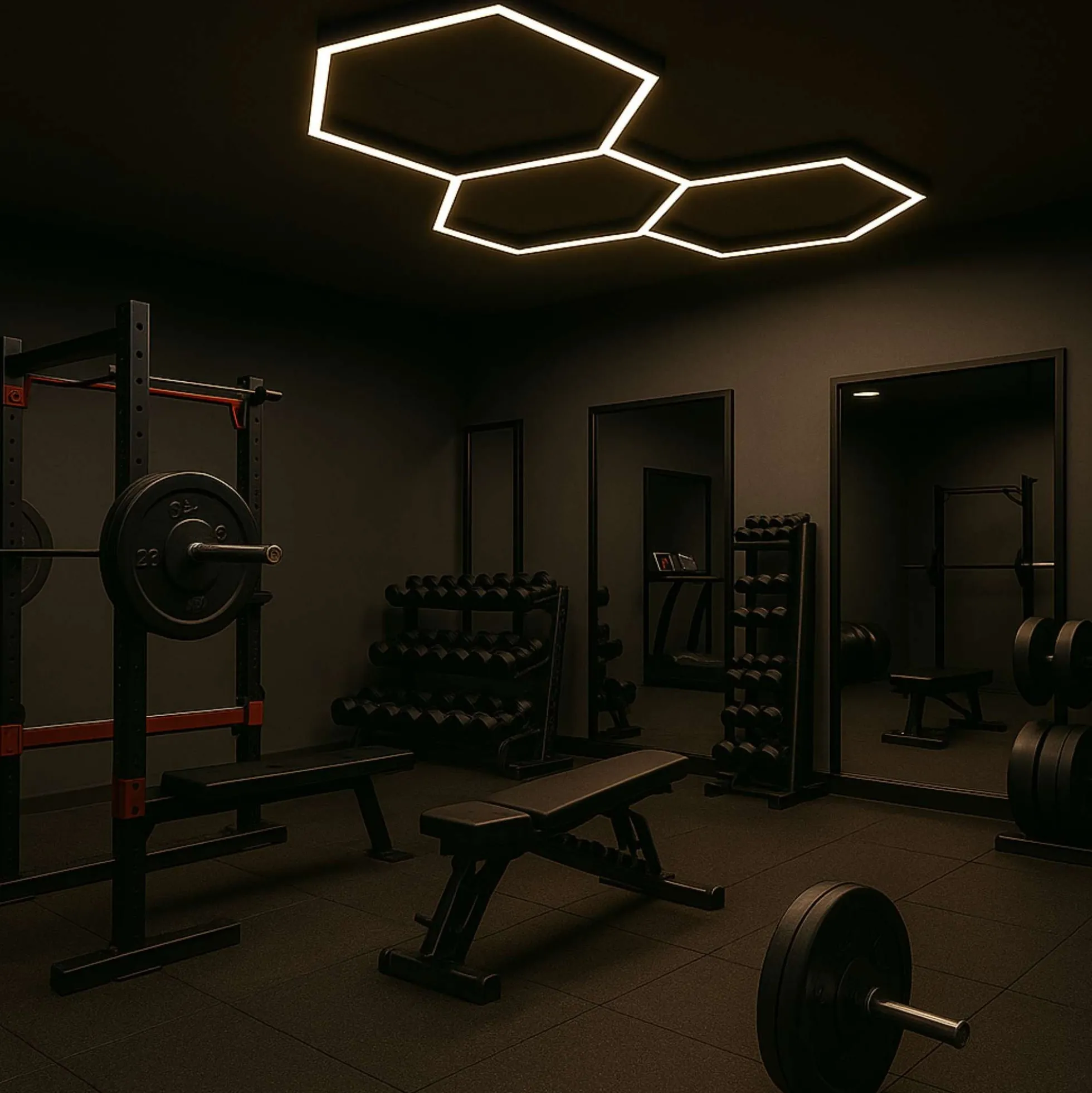 Lámpara LED hexagonal - 6500K - 3 hexágonos - 44cm
