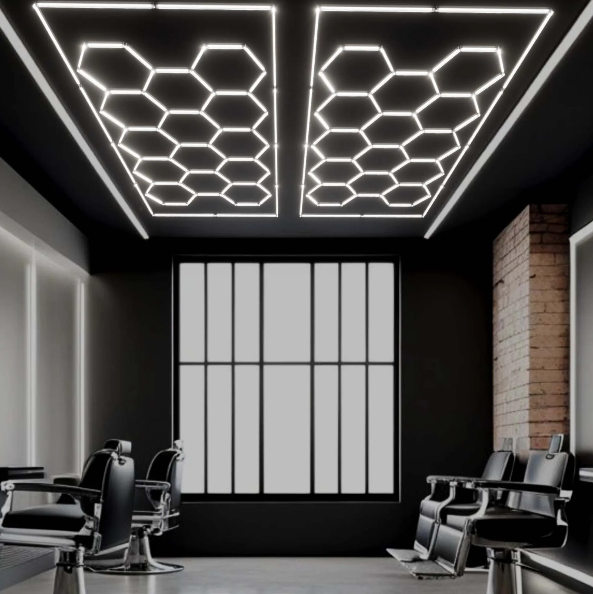 Lámpara LED hexagonal - 6500K - 14 hexágonos + Rectángulo 5m