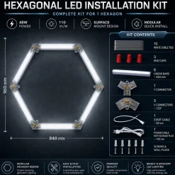 Lámpara LED hexagonal - 6500K - 1 hexágono - 440cm