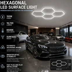 Lámpara LED hexagonal - 6500K - 4 hexágonos - 440cm