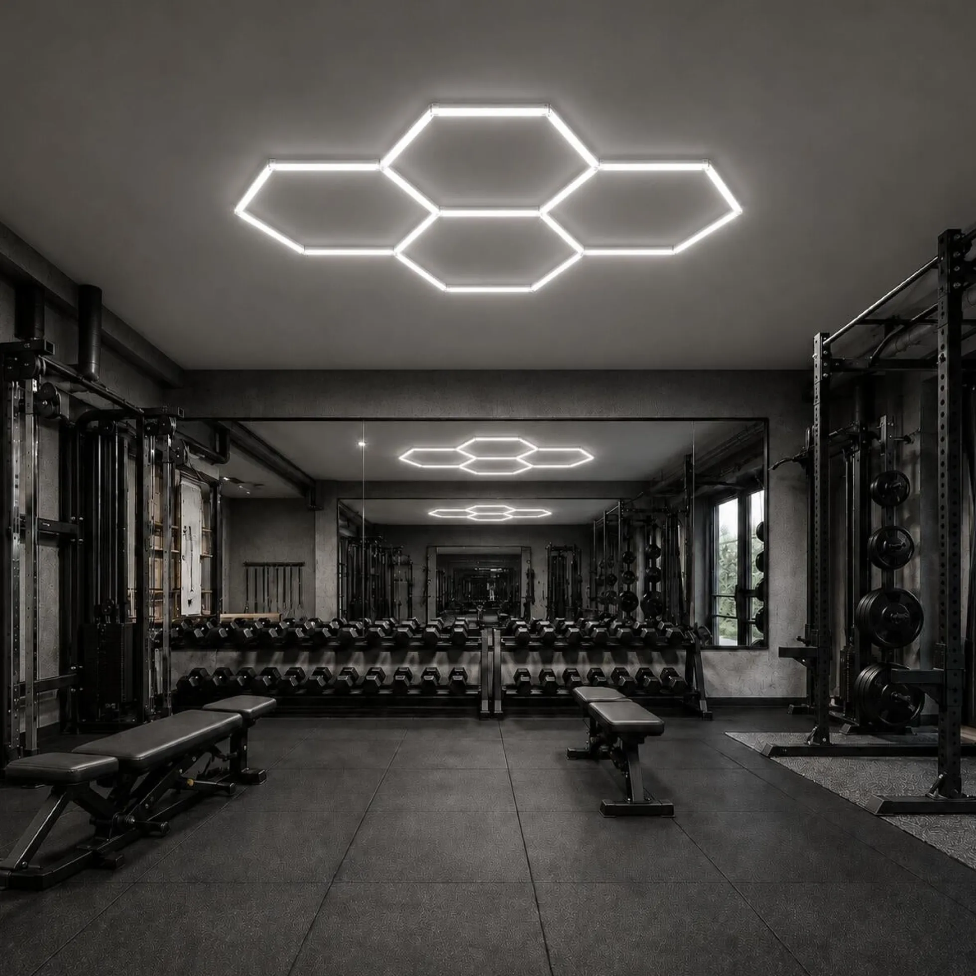 Lámpara LED hexagonal - 6500K - 4 hexágonos - 440cm