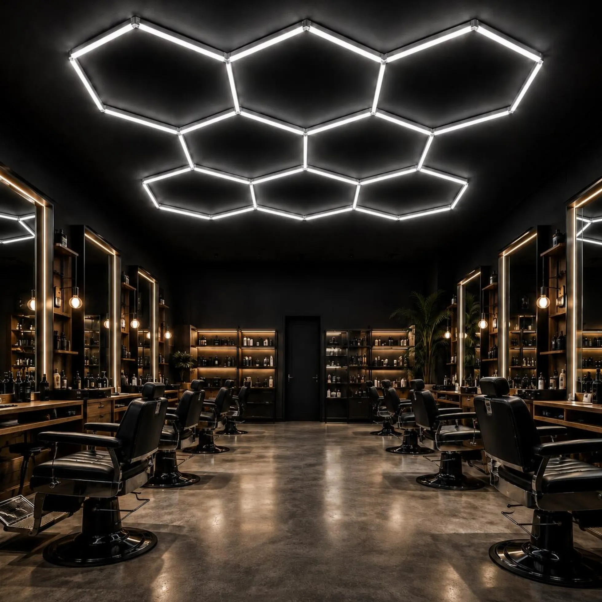 Lámpara LED hexagonal - 6500K - 8 hexágonos - 440cm