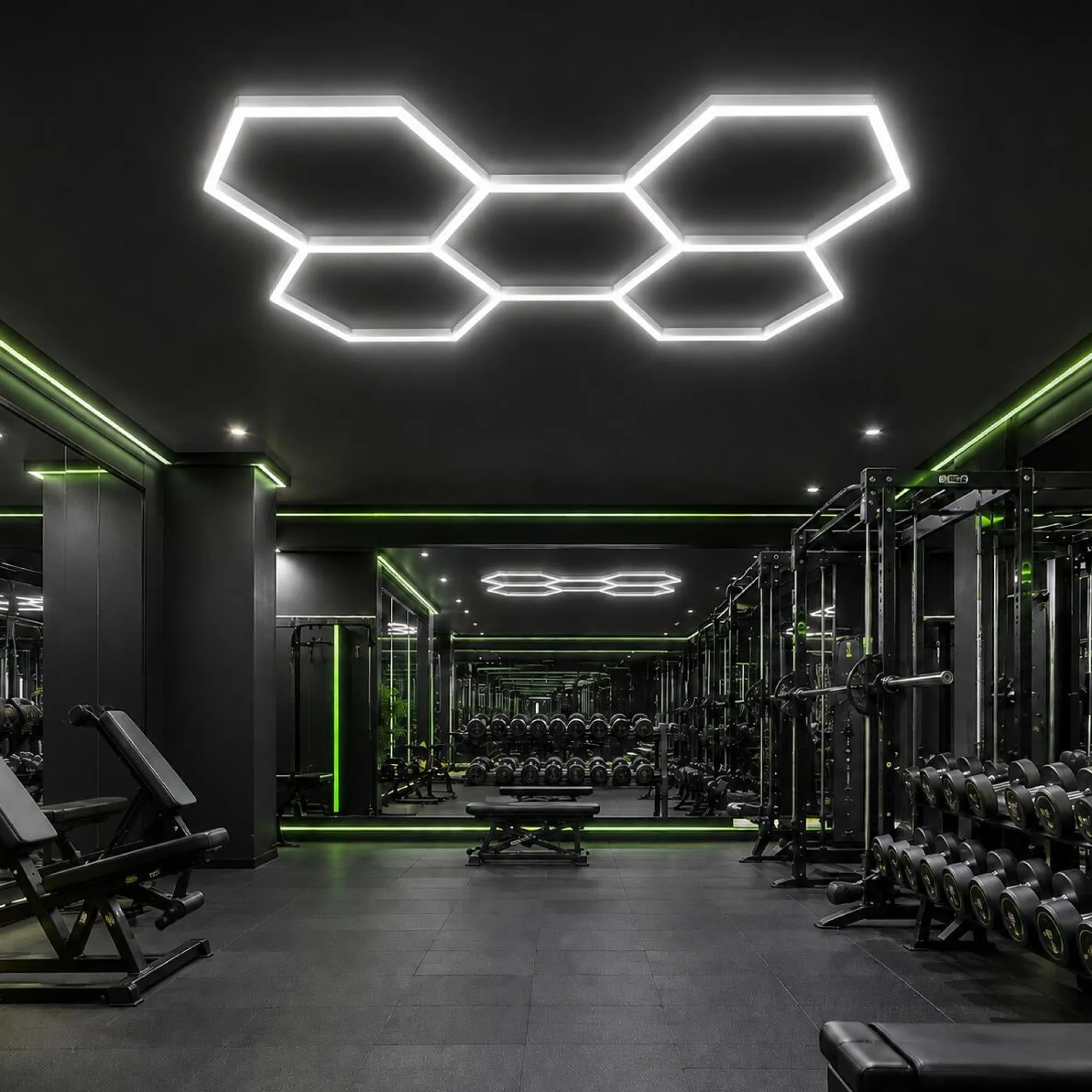 Lámpara LED hexagonal - 6500K - 5 hexágonos - 440cm