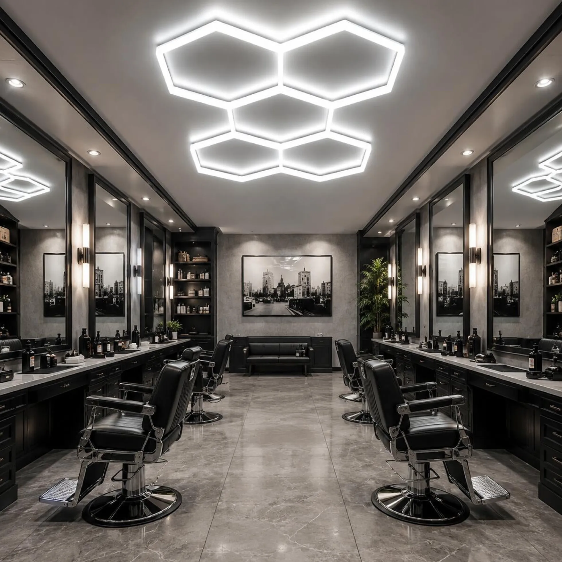 Lámpara LED hexagonal - 6500K - 5 hexágonos - 440cm