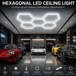Lámpara LED hexagonal - 6500K - 5 hexágonos - 440cm