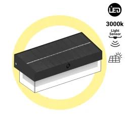 Lámpara LED solar con sensor de microondas - 3000K - IP65 - 900lm