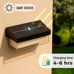 Lámpara LED solar con sensor de microondas - 3000K - IP65 - 900lm