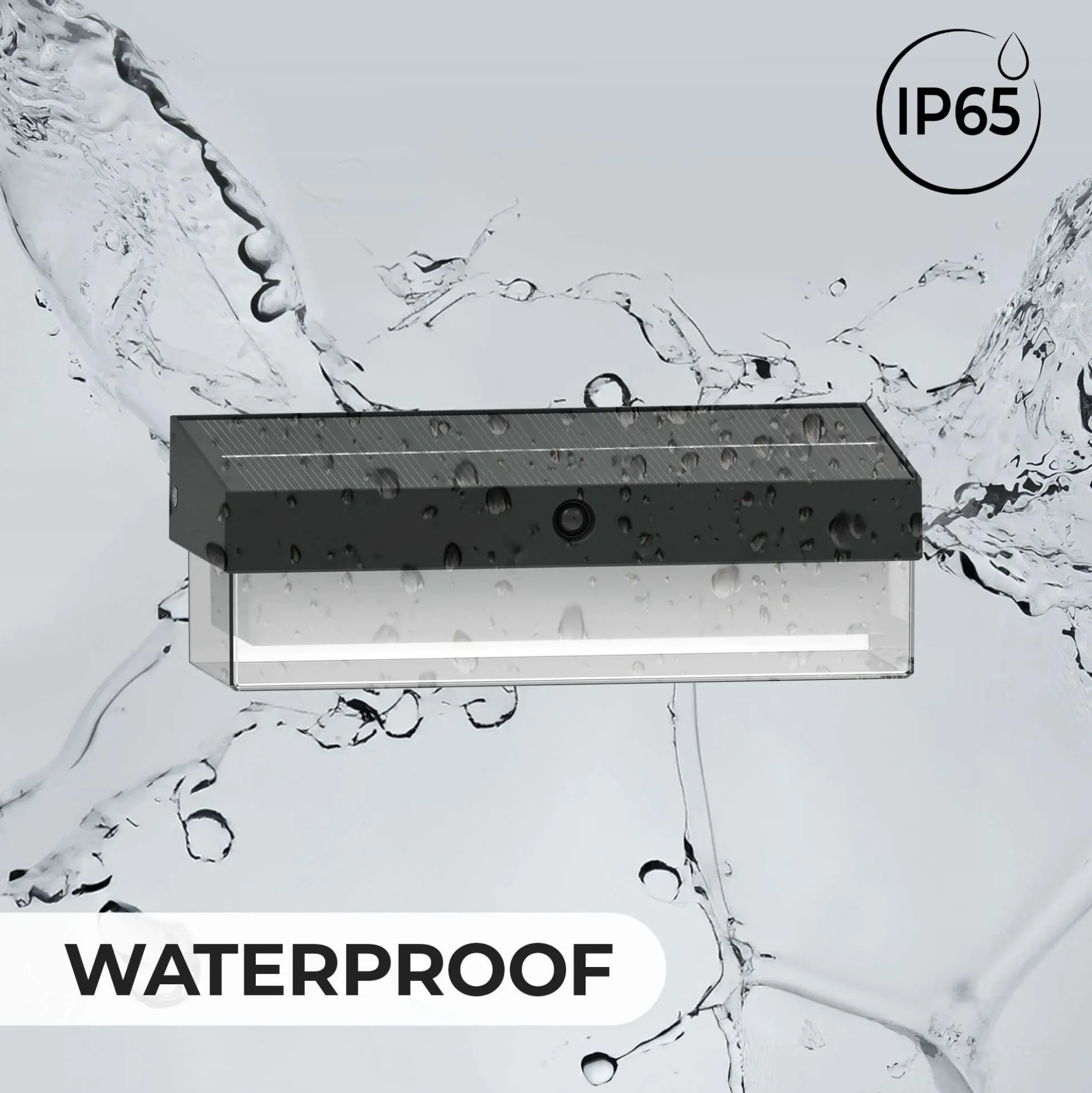 Lámpara LED solar con sensor de microondas - 3000K - IP65 - 900lm