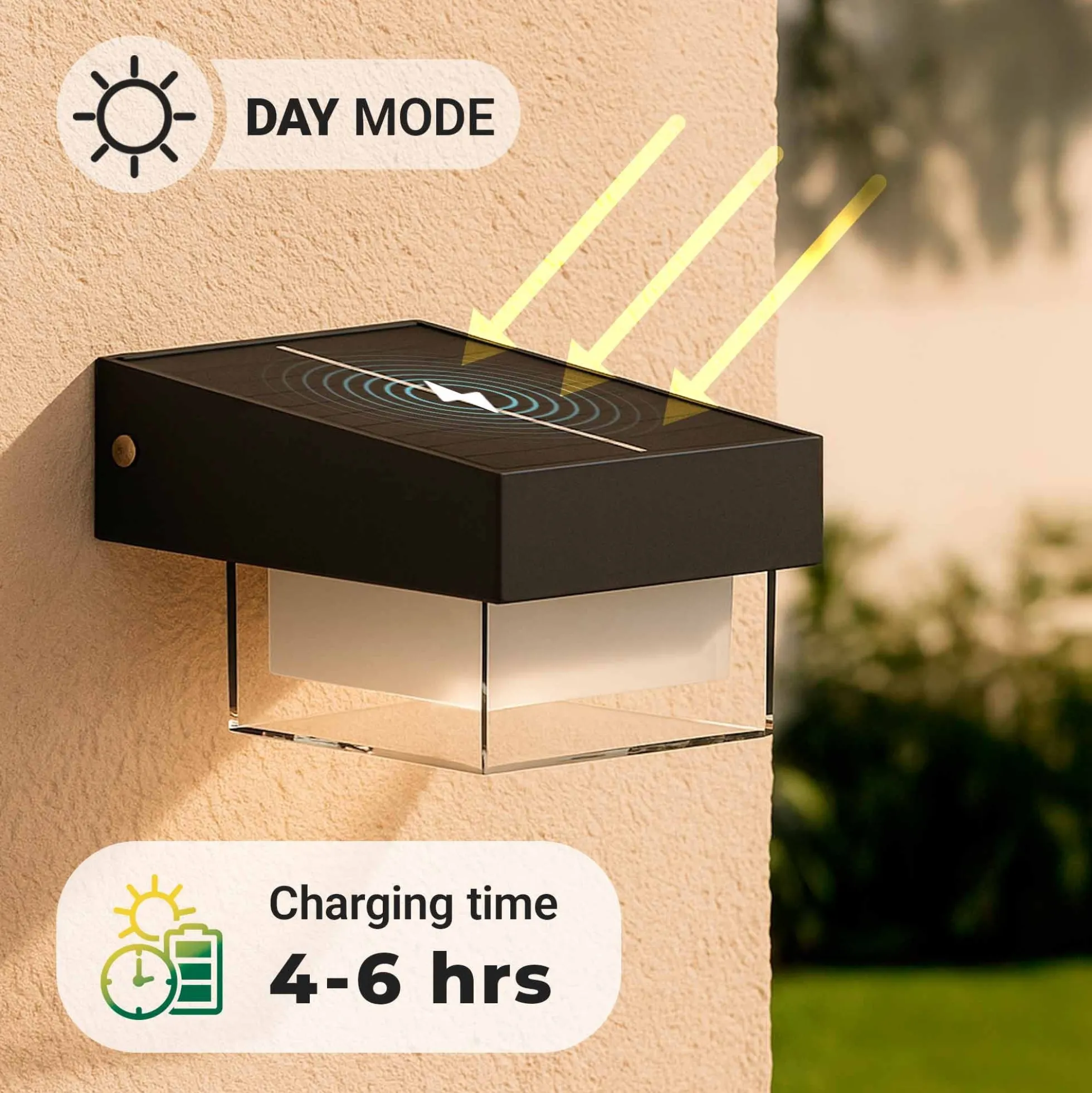 Lámpara LED solar con sensor de microondas - 3000K - IP65 - 360lm
