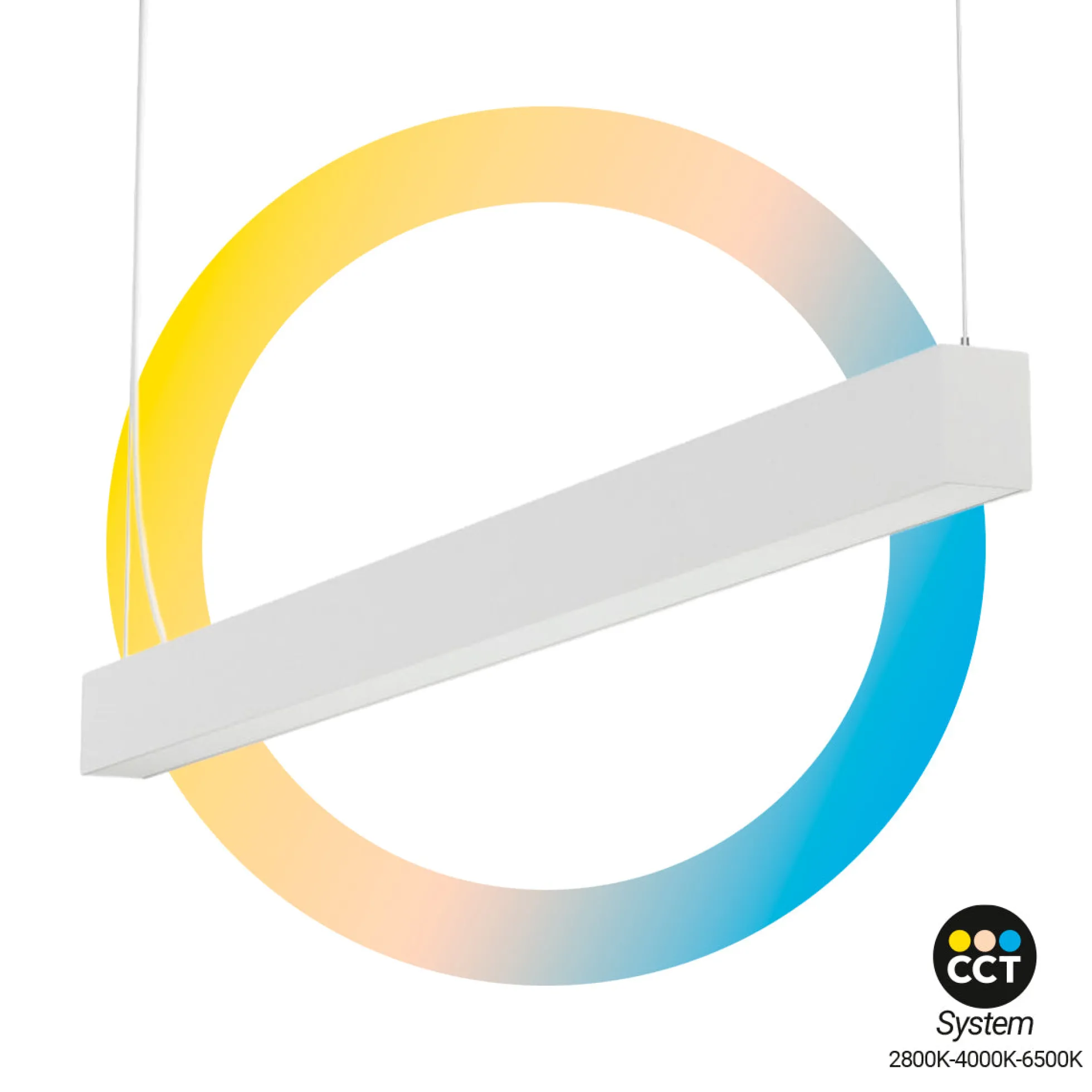 Lámpara lineal LED DOB CCT - 40W - 120cm - 120lm/W - PVC - Suspensión