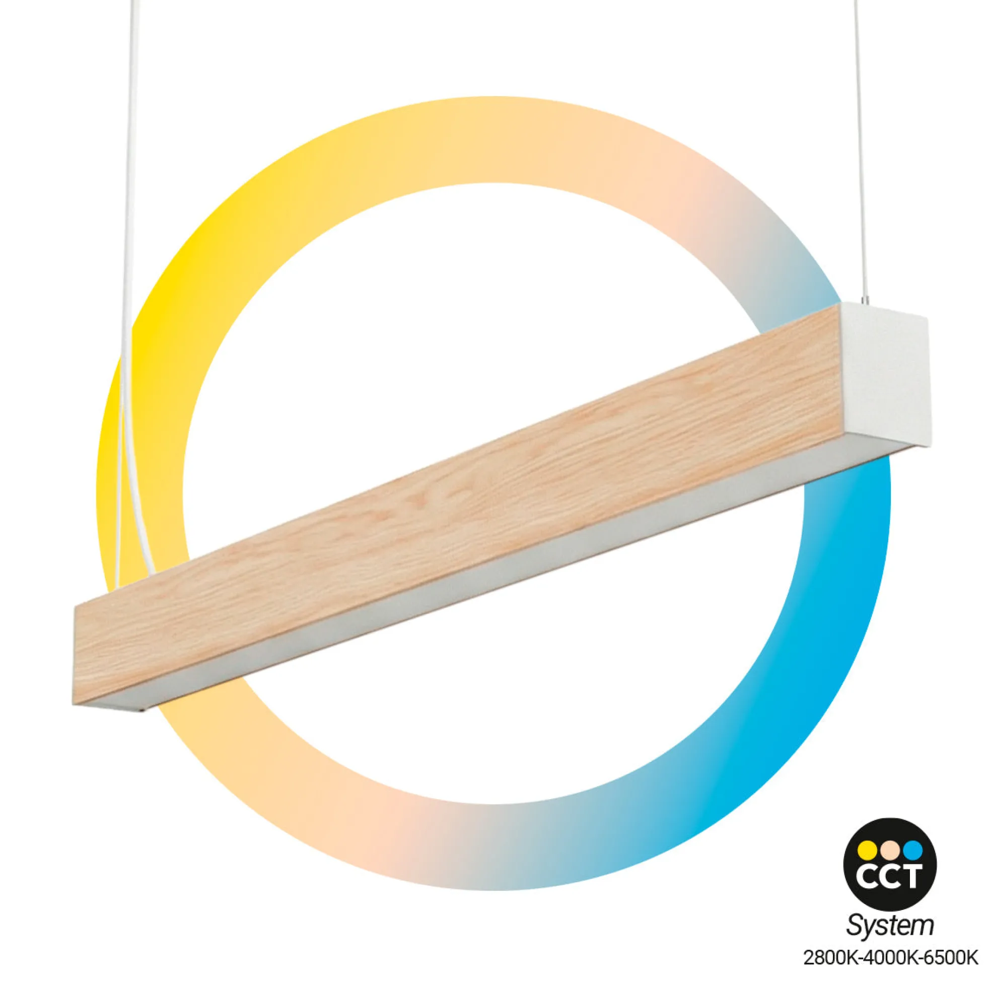 Lámpara lineal LED DOB CCT - 40W - 120cm - 120lm/W - PVC - Suspensión