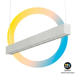 Lámpara lineal LED DOB CCT - 40W - 120cm - 120lm/W - PVC - Suspensión