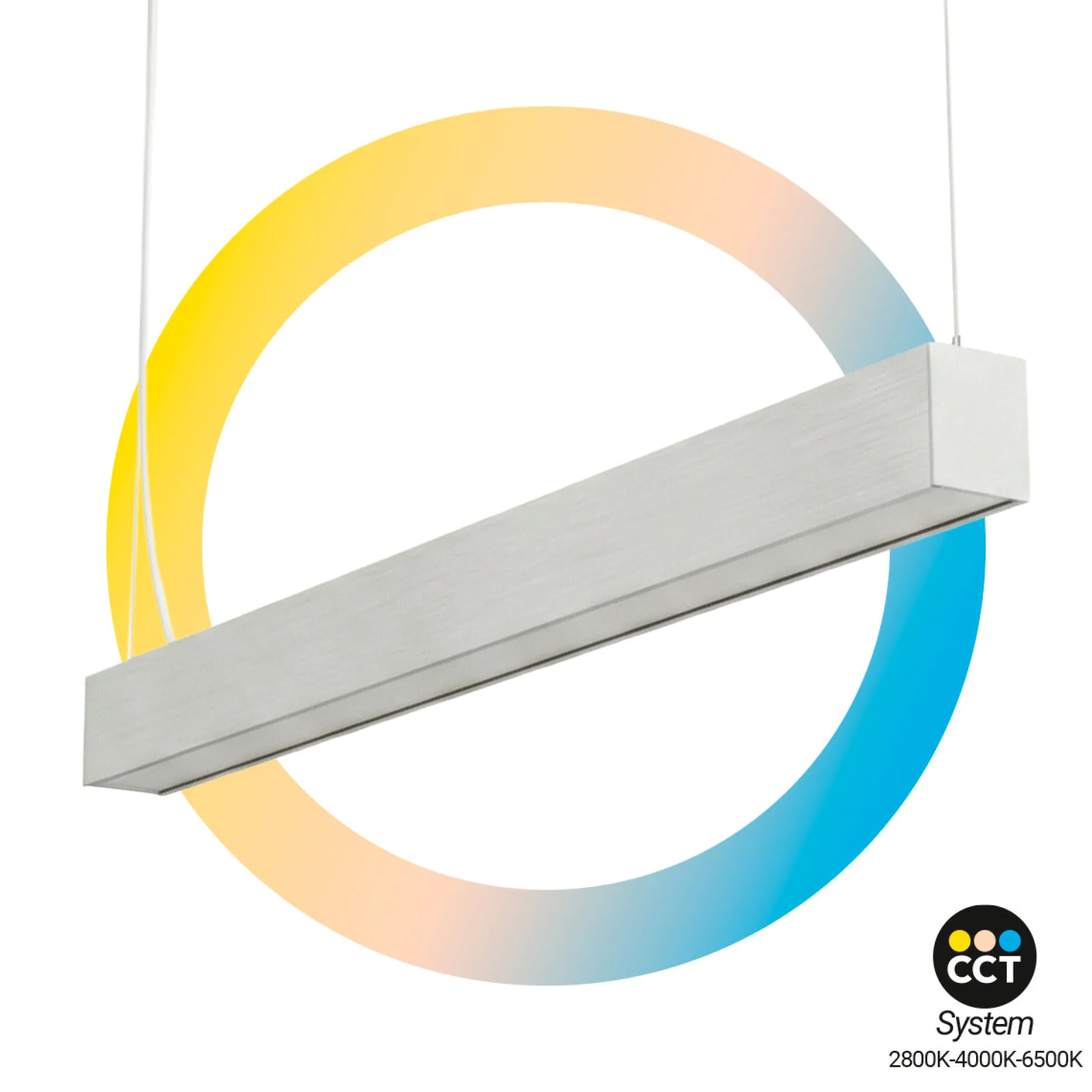 Lámpara lineal LED DOB CCT - 40W - 120cm - 120lm/W - PVC - Suspensión