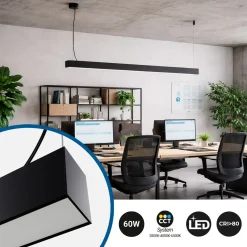 Lámpara lineal LED DOB CCT - 60W - 180cm - 120lm/W - PVC - Suspensión