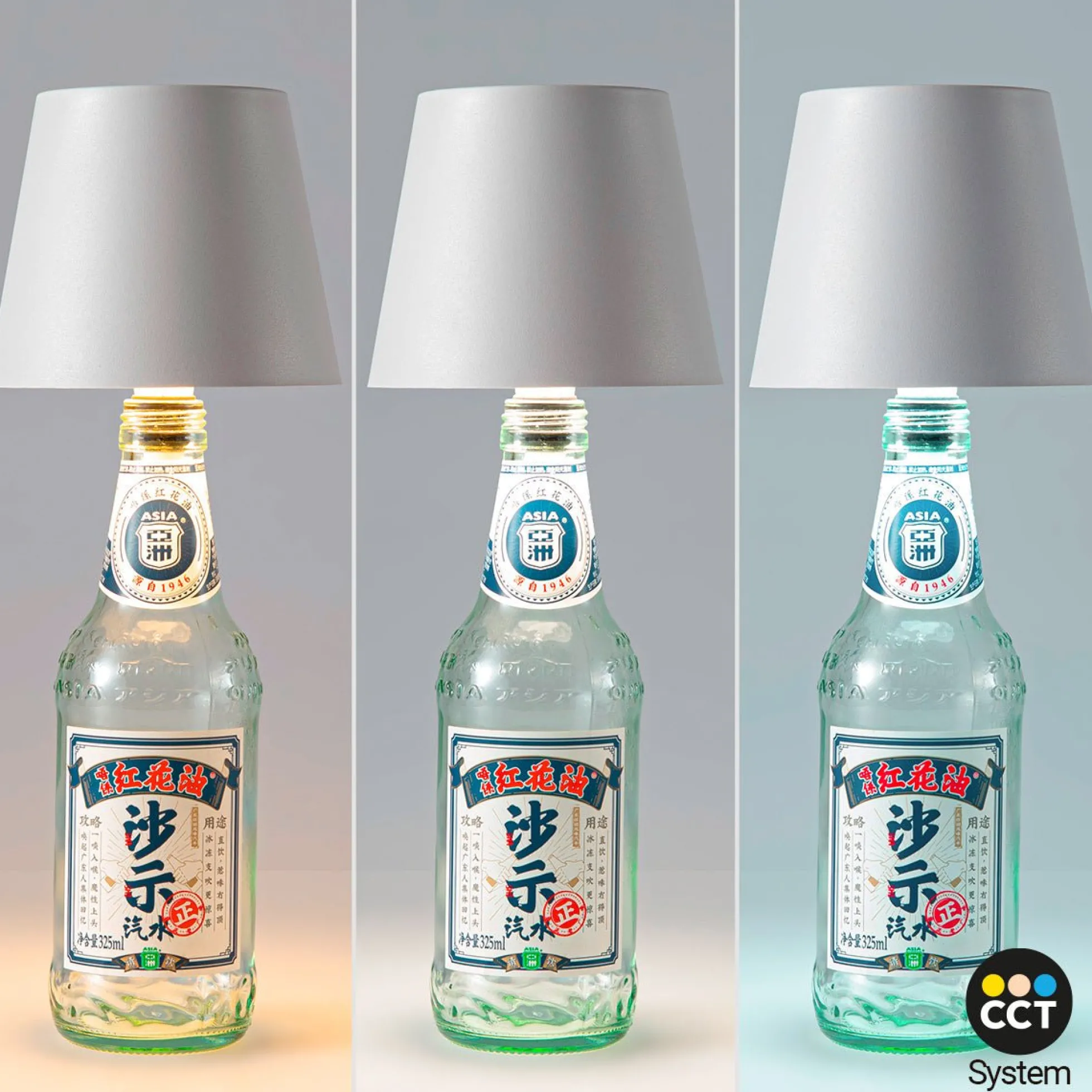 Lámpara para botellas LED CCT portátil - Táctil - Ø105 mm