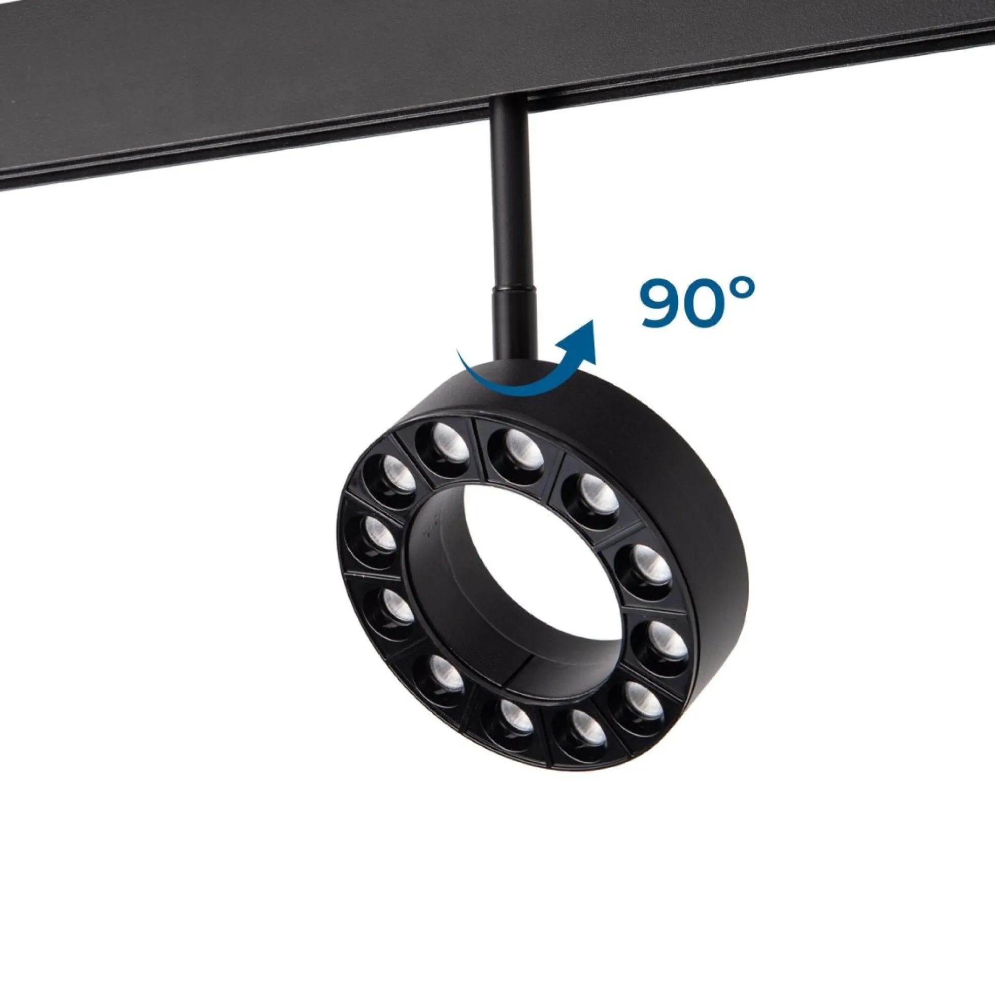 Luminaria circular LED para carril magnético 48V - Ø11,5cm - 12W - CRI90 - UGR18 - OSRAM