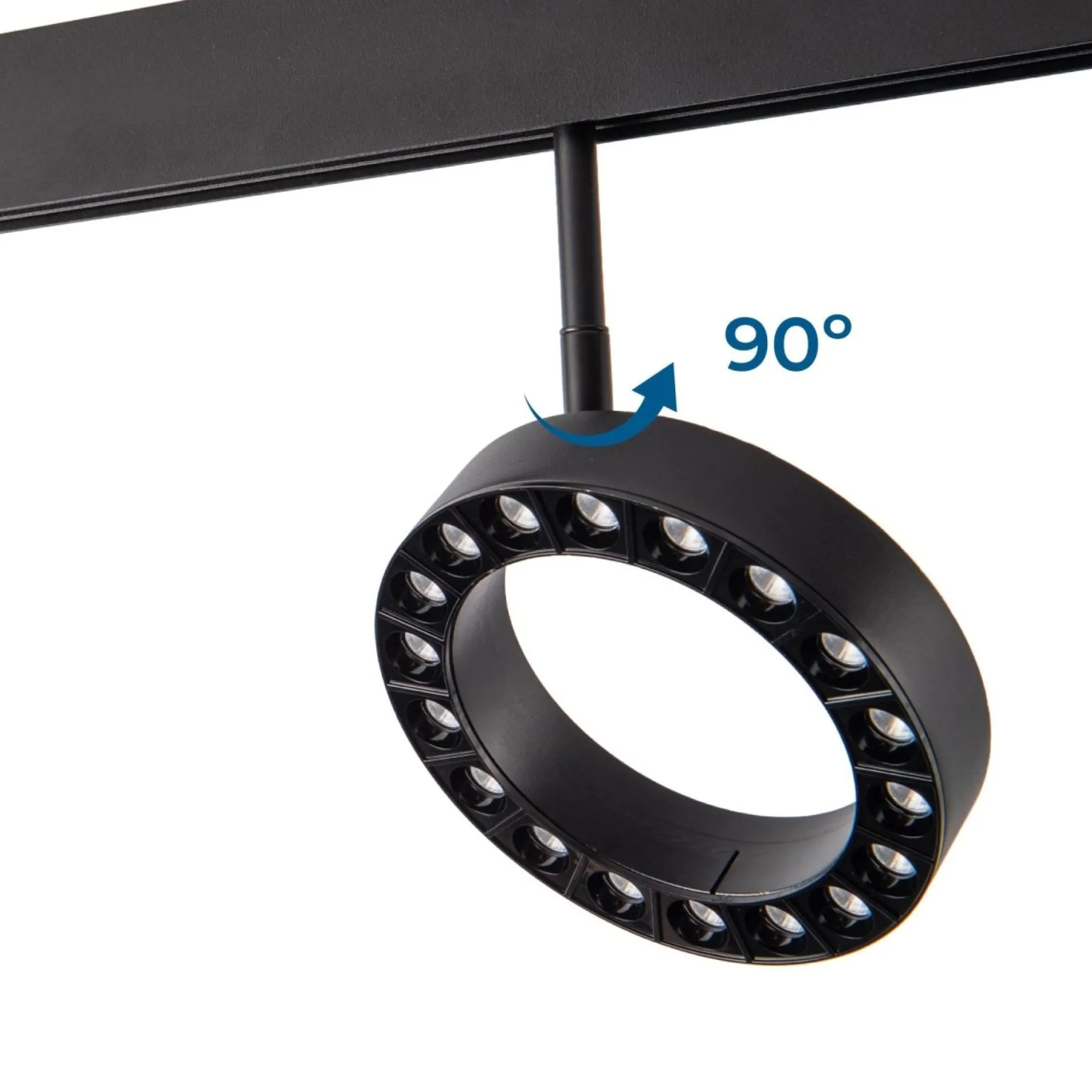 Luminaria circular LED para carril magnético 48V - Ø16cm - 18W - CRI90 - UGR18 - OSRAM