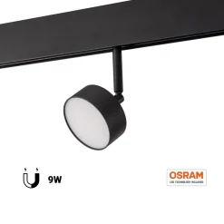 Luminaria circular LED para carril magnético 48V - 9W - Ø7.5cm - CRI90 - Chip OSRAM