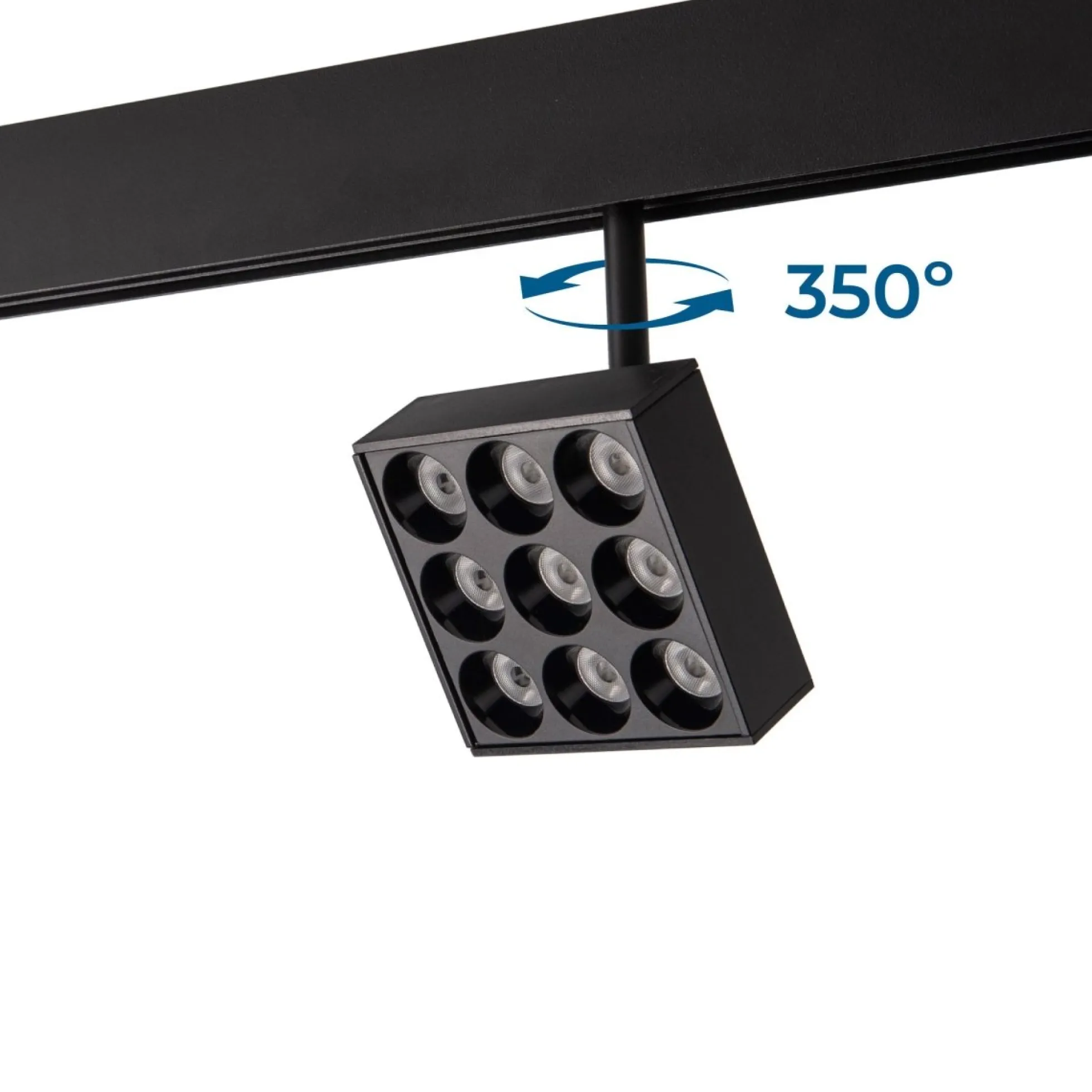 Luminaria cuadrada LED para carril magnético 48V - 9W - CRI90 - UGR18 - OSRAM