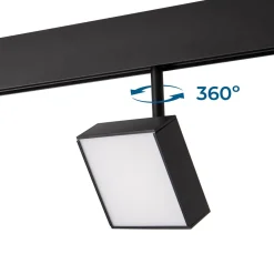Luminaria cuadrada LED para carril magnético 48V - 9W - CRI90 - Chip OSRAM